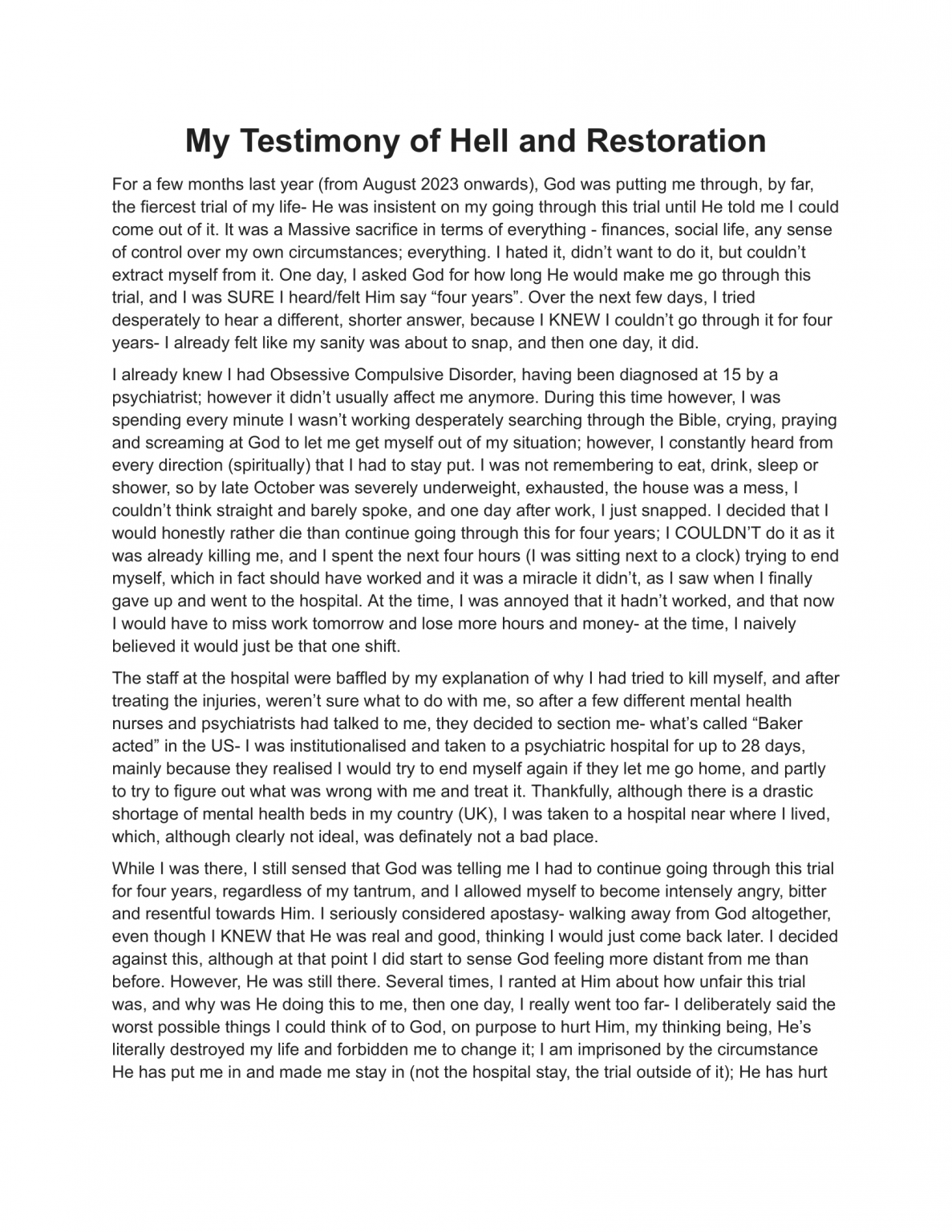 Sarah's Testimony-1